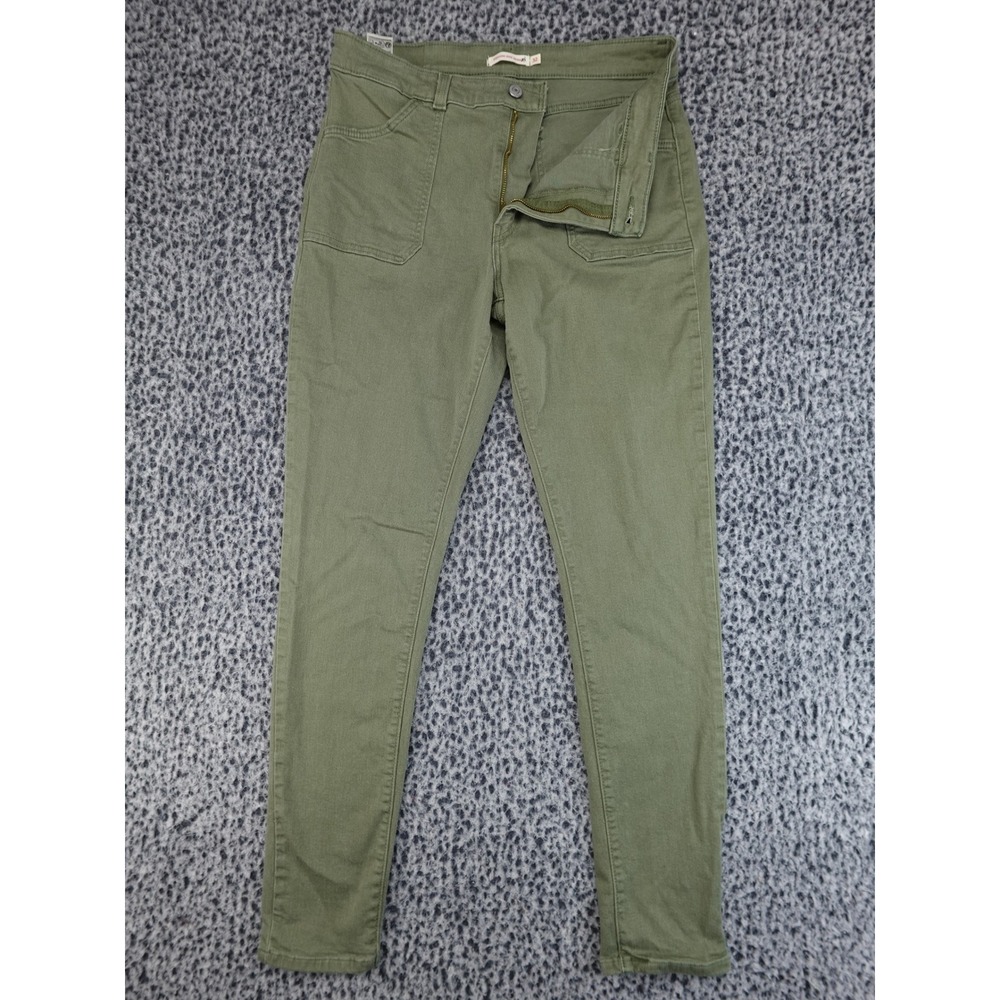 Levi's 721 High Rise Skinny Pants Womens 32‎ Olive Green Patch Pockets